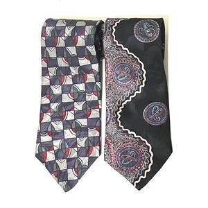 2 Vintage Benchmark Men's Neckties 100% Silk